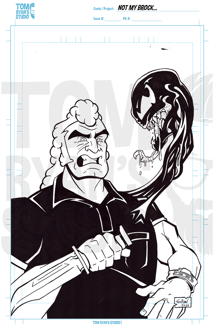 Team Venture, Brock Samson, Venom, Eddie Brock, Venture Bros, Pen and Ink, Comic Art